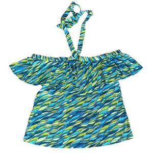 Michael Kors Bright Limeade Off Shoulder Tie Around Neck Size Small